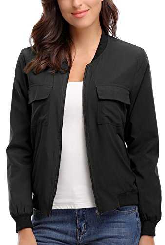 MISS MOLY Bomber Jacket Womens Flight Jacket Zip Up Lightweight Jacket Multi-Pocket