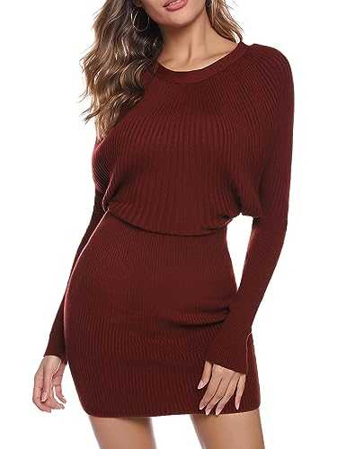 Aottori Winter Jumper Dress for Women UK Knitted Sweater Dresses Long Sleeve Turtleneck Jumpers Pullover Tops