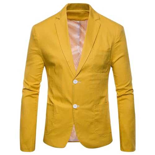 Mens Blazers Smart Casual Double Button Suit Jacket Slim Fit Solid Color Suits Jacket Oversize Lightweight Office Business Shirt Tops Trend Non Iron Wrinkle-Resistant Lounge Outwear