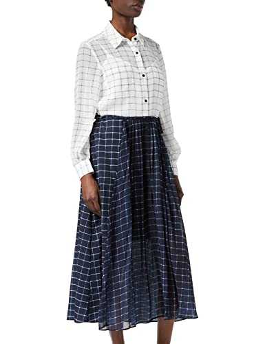 French Connection Women's Ayn Business Casual Dress, Summer White/Noct Marl, 10