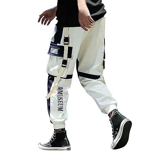 NQyIOS Men's Cargo Pants Cargo Work Trousers Cotton Pants Jogging Bottoms Lightweight Casual Outdoor Walking Trousers Tracksuit Pants for Men Mens Chinos Regular Fit Elasticated Waist