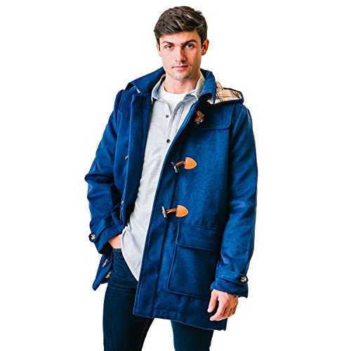 Hope & Henry Men's Toggle Duffle Coat with Detachable Hood