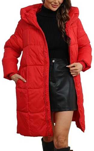 Adigau Women's Coats Winter Long Puffer Jacket Hooded Padded Long Coat Quilted Warm Down Jacket Long Sleeve Puffer Coat Zip Up Casual Parka Coat Windproof Down Coat Outwear XS-XXL