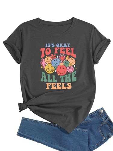 Walsilk Women's T-Shirt Short Sleeve Crewneck Graphic Tees Printed Casual Summer Tops