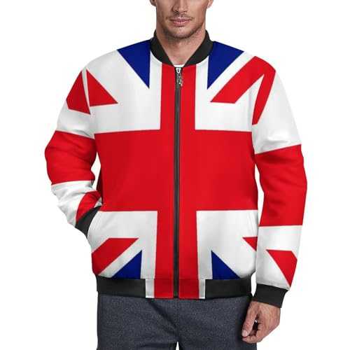 British Flag Bomber Jacket Men Casual Warm Thicken Windproof Winter Zipper Coat