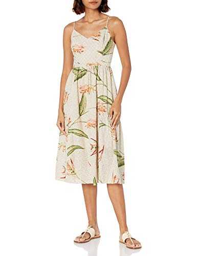 BCBGMAXAZRIA Women's V-Neck Cami Midi Dress Casual, Natural Combo, 16