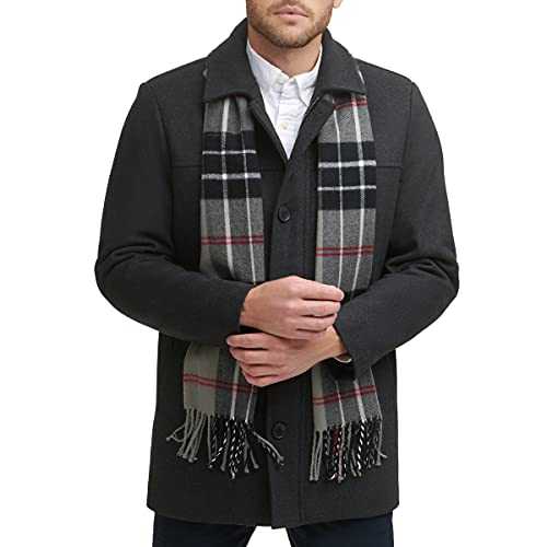 Dockers Men's Weston Wool Blend Car Coat with Scarf