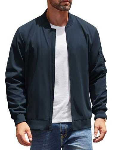 COOFANDY Men's Bomber Lightweight Jacket Casual Fashion Windbreaker Flight Zip Up Outdoor Coat Jackets