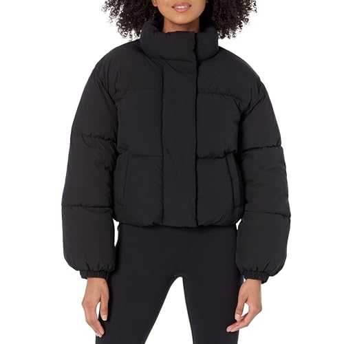 Amazon Essentials Women's Cropped Full-Zip Puffer Jacket (Quilted Matte or Sherpa Fleece)