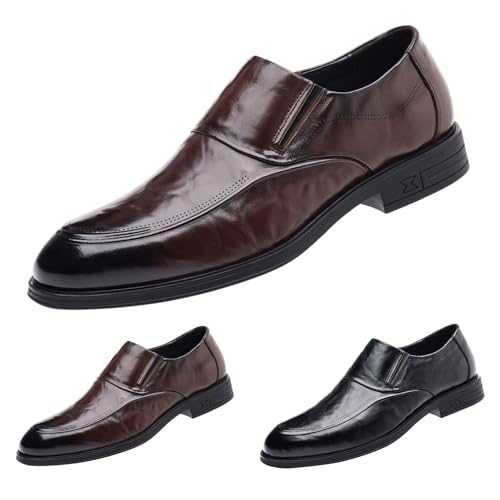 Men's Slip-on Loafers Shoes Men's Fashion Oxfords Casual Business Formal Wear Soft Sole Comfortable Solid Color Work Breathable Lightweight Leather Men Shoes
