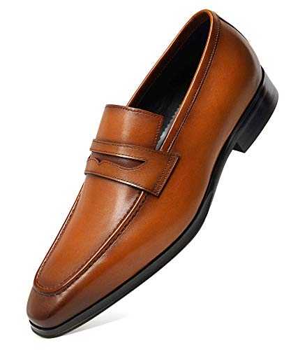 Alipasinm Men's Dress Shoes Slip-On Loafers Leather Business Formal Shoes