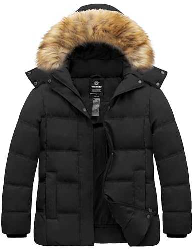 Wantdo Women's Plus Size Winter Coat Waterproof Puffer Jacket Warm Thicken Parka with Removable Hood