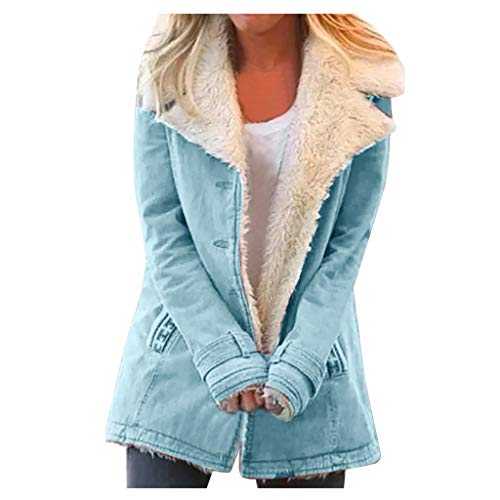 Lalaluka Women's coat made of composite fabric plush with lapel buttons, outdoor jacket, hooded jacket, winter jacket, mountain jackets, down jacket, cardigan, sweat jacket