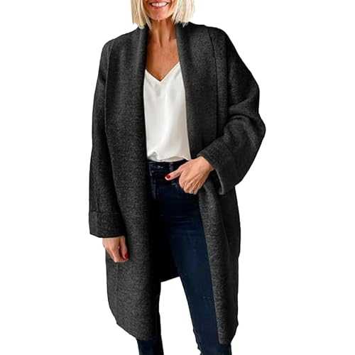 Long Coat For Women Women's Autumn Long Sleeved Lapel Open Collar Casual Loose Cardigan Jacket For Women Womens Shacket Teddy Bear Coats For Women