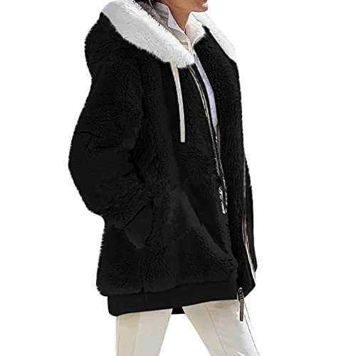 Winter Coat Women Winter Coat Solid Color Warm Furry Plush Plus Size Lady Coat Winter Clothes Outdoor Coat