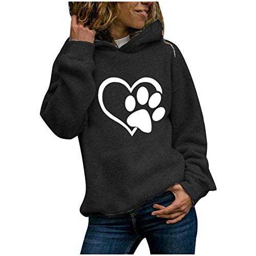 WILLBEST Hoodies for Women Long Sleeve Oversized Hooded Jumpers Cropped Teenage Girls Hoodies Sweatshirts with Kangaroo Pocket Baggy Running Pullovers Tops Basic Winter Clothes