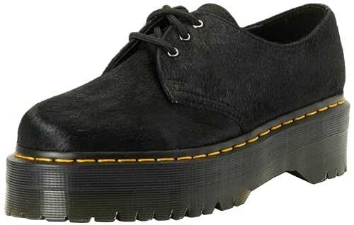 DR MARTENS Men's 3 Eye Shoe Boots, Black Hair On, 5 UK
