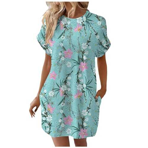 WILLBEST Women Casual Loose Floral Print Dress Strap Short Sleeve Long Maxi 2024 Summer Ruffle A Line Sun Dresses