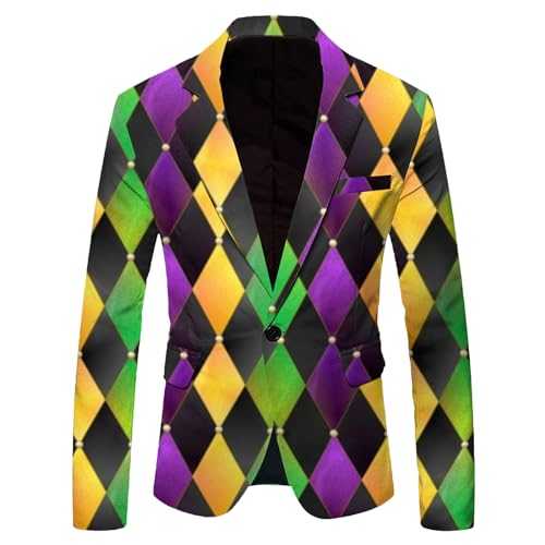 2025 Mens Fashion Leisure Carnival Printed Pocket Suit 38r Suit
