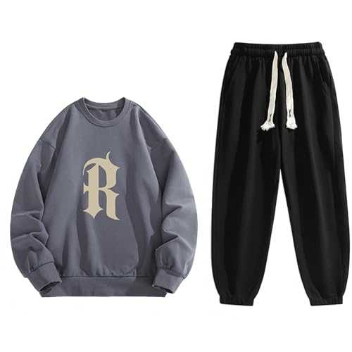 TYUIOP Mens Tracksuits Hi Vis Hoodies for Men Running Clothing, Fitness Suit Cosy 2-Piece Tracksuit Casual Baggy Loungewear Mens Tracksuit Large Autumn