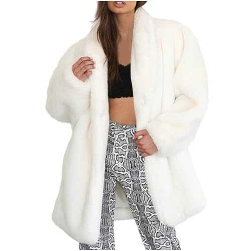 NSICBMNO Winter Coats For Women Uk Faux Fur Coat Fleece Jacket Open Front Cardigans Fluffy Coats Longline Cardigans Warm Jackets Overcoat Long Trench Coats Casual Jackets Overcoat Streetwear
