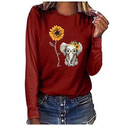 Lazzboy Women Women's Sunflower/Love Print Short Sleeve T-Shirt