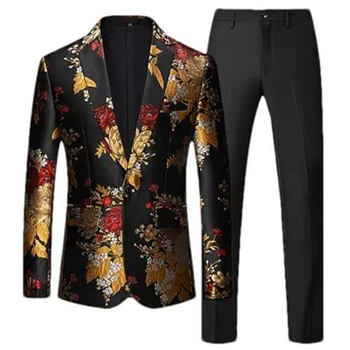 Men's Business Swallowtail Suit 2 Piece Men Wedding Prom Party Dress Slim Fit Jacquard Blazer and Pants