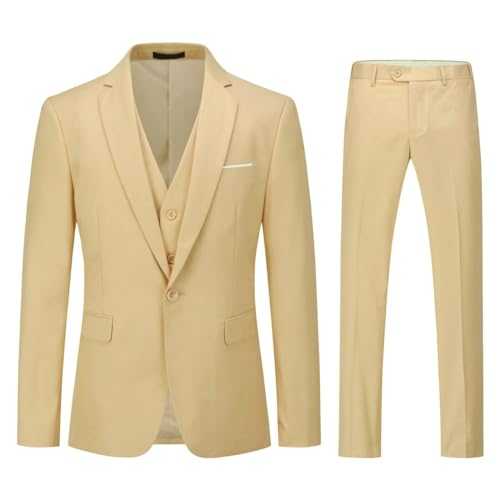 YOUTHUP Mens 3 Piece Slim Fit Suit