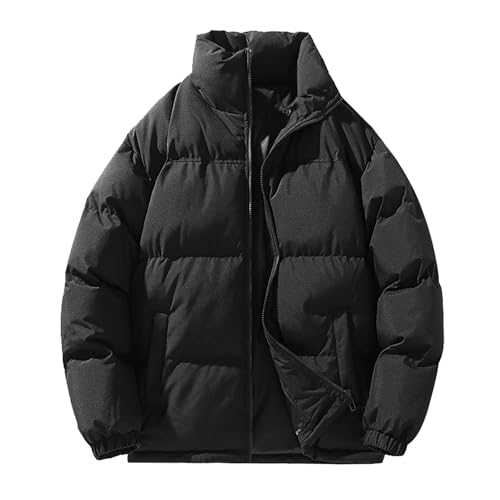 FNKDOR Women's Winter Down Coats Outdoor Puffer Jackets with no Hood Stand Collar Full Zip Up Fluffy Coat Ladies Water Warm Womens Puffer Jacket Padded Quilted Coat Thermal Coat