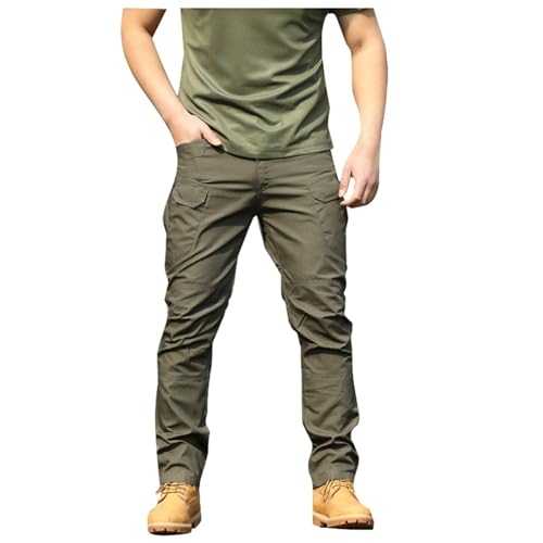 Cargo Pants Men Lightweight Comfy Straight Trousers with Multiple Pockets Lightweight Outdoor Hiking Sweatpants Combat Trousers for Men UK Slim Fit Personality Outdoor Streetwear