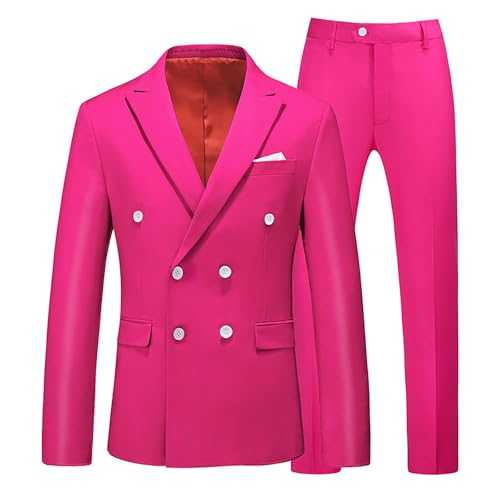 Generisch Male Slim Fit Business Wedding Suit Two Piece Double Breasted Suit Top and Bottom Party Suit