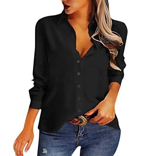 Shirt Blouse Women's White Non-Iron White Blouse Women's Elegant with Stand-Up Collar Tunic Blouse Summer Blouse Light and Airy Long Sleeve Blouses Festive Tops Loose Office with Collar Shirt Blouse