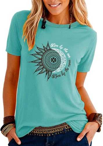 Teesho Women's T-Shirt Short Sleeve Print Tops Summer Shirts Casual Tops Tunic