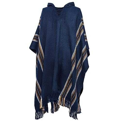 Handmade Alpaca Wool Poncho Men Hoodie Fleece Knitted Mexican Poncho Blanket