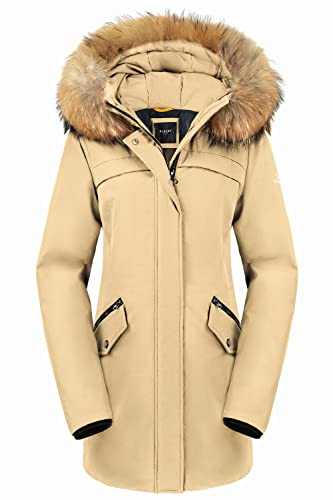 Orolay Women Down Jacket with Removable Hood Winter Puffer Coat