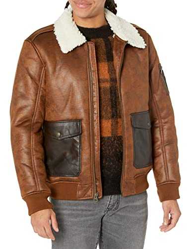 Levi's Men's Faux Shearling Aviator Bomber Jacket Leather