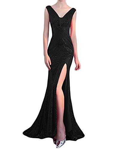 Stillluxury Off Shoulder Mermaid Sequin Prom Dresses with Slit Women Evening Gowns Plus Formal E141