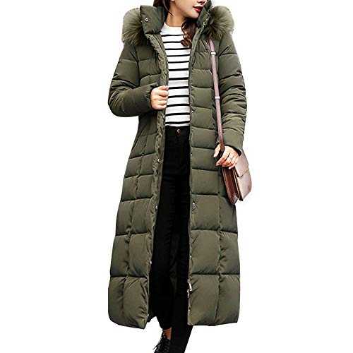 Long Hooded Jacket Trendy Coat Women Winter Jacket Cotton Padded Warm Maxi Puffer Coat Lady Long Coats Parka Jacket-Army Green_Asian Size M