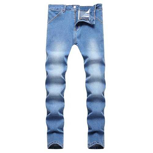 Longbida Men's Ripped Slim Fit Skinny Destroyed Distressed Tapered Leg Jeans