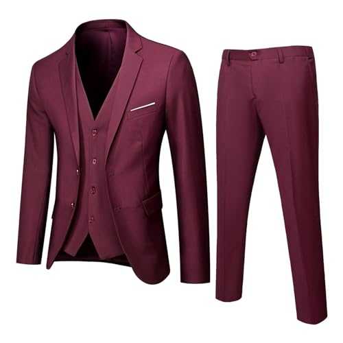 Men's Classic 3-Piece Suits, Slim fit Formal Business Suit, Wedding and Prom Tuxedos, Elegant Men's Blazer with Trousers, Tailored Office Suits, Versatile Formal Attire,Men's Suit Set