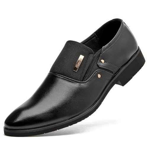 WUIWUIYU Men's Fashion Business British Slip-on/Lace-up Formal Dress Shoes