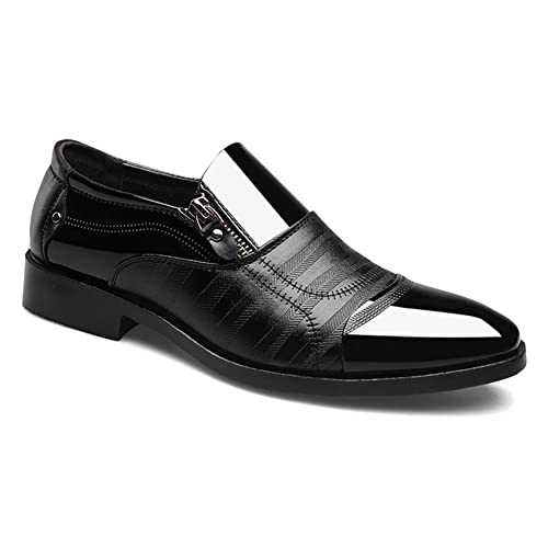 Runxingfu Men Business Casual Shoes - Men's Business Formal Leather Shoes Pointed Toe Slip On Casual Oxford Wedding Shoes