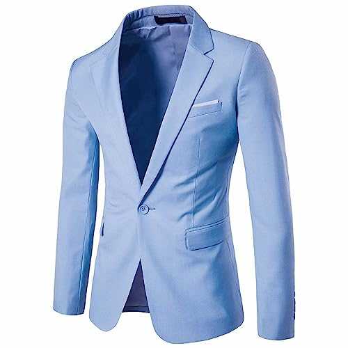 COOFANIN Black Blazer Men Casual UK Sales Clearance Men Tuxedo Suit Set Slim Fit Mens Linen Blazer Lightweight White Blazer for Men Slim Fit Casual Black Casual Blazers for Men