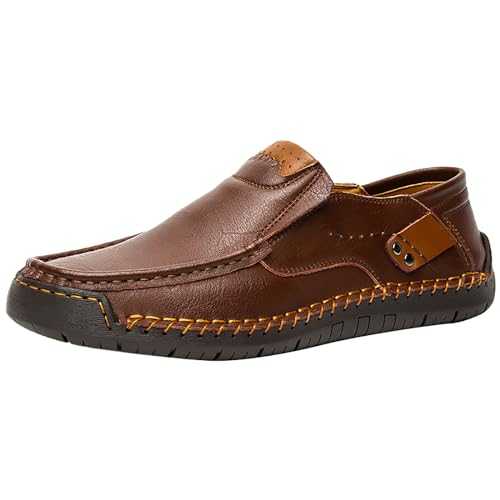 Men's Moccasins Business Shoes Slip On Loafers Leisure Shoes Handmade Soft Flat Leather Shoes Casual Walking Shoes Oxford Shoes Lightweight Breathable Hiking Shoes Durable Boots