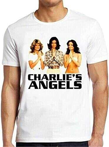 ECHJCG Charlies Angels Retro 70s TV Farrah Fawcett Hawaii Five-O Magnum T Shirt White(XX-Large)