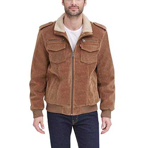Levi's Men's Faux Leather Sherpa Aviator Bomber Jacket (Regular & Big & Tall Sizes)