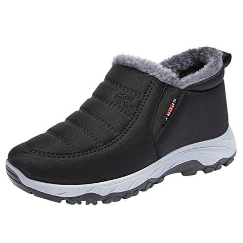 Snow Boots Womens Waterproof Orthopaedic Shoes With Arch Support Soft Fleece Lined Boots Comfort Memory Foam Short Boots Lightweight Outdoor Warm Walking Boots Casual Large Size Boots