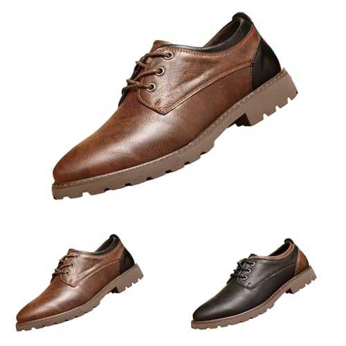 Mens Leather Loafers Clearance Mens Smart Shoe Lace Up Shoes Brogue Dress Business Shoes Men Office Shoe Wedding Shoes Derby Formal Shoes Men's Oxfords Formal Dress Shoes UK