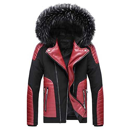 Alloaone Men Winter Jacket Thicken Warm Parkas Fur Wool Trench Jackets Coat Overcoat