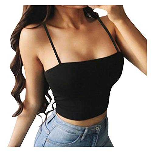 2024 Womens Crop Cami Tops Fashion Sexy Scoop Neck Camisoles Spaghetti Straps Tank Top Slim Summer Tops Sleeveless Basic Tee